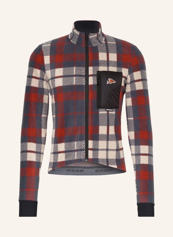 CAFÉ DU CYCLISTE Koszulka rowerowa z polaru SOLANGE CZERWONY / BEŻOWY / SZARY