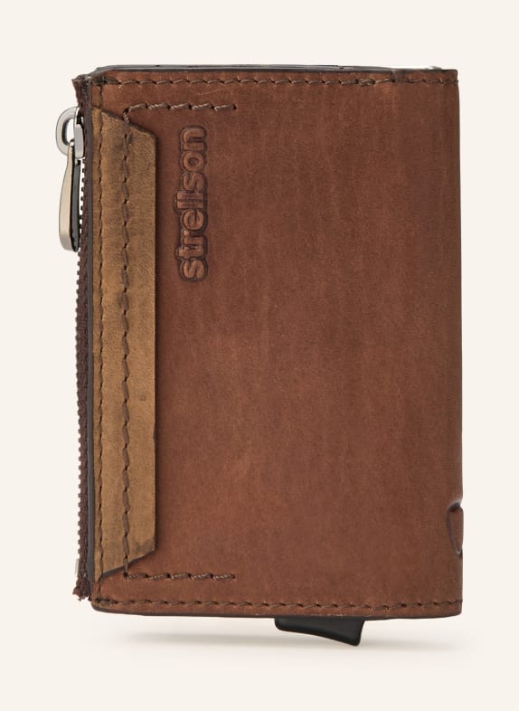 STRELLSON Pouzdro na karty CAMDEN HNĚDÁ