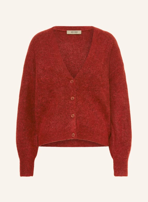 MOS MOSH Oversized cardigan THORA with alpaca RED