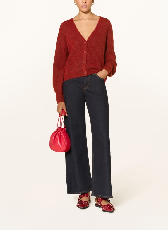 MOS MOSH Oversized vest THORA met alpaca ROOD