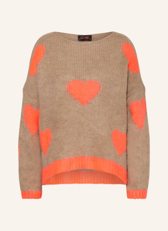 miss goodlife Pullover HELLBRAUN / NEONORANGE