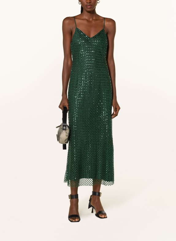 ALLSAINTS Kleid CHANTELLE mit Pailletten DUNKELGRÜN