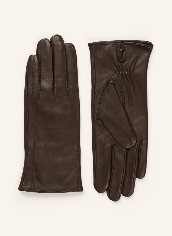 REISS Lederhandschuhe GISELLE DUNKELBRAUN