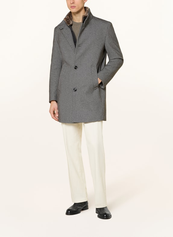 bugatti Mantel mit herausnehmbarer Blende DUNKELGRAU