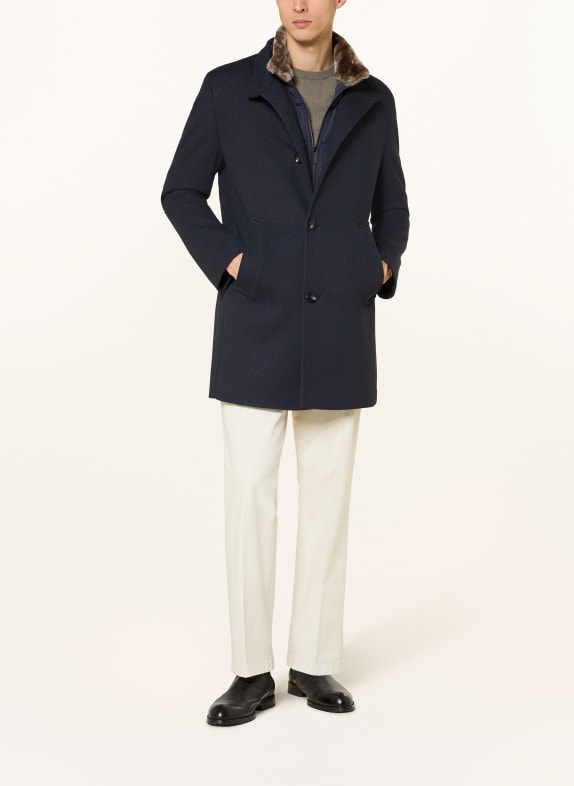 bugatti Mantel mit herausnehmbarer Blende DUNKELBLAU