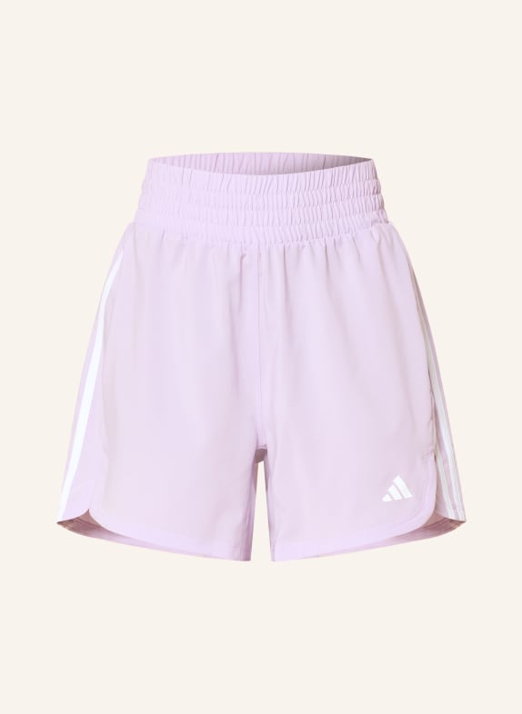 adidas Spodenki treningowe PACER TRAINING 3-STRIPES WOVEN HIGH RISE JASNORÓŻOWY / BIAŁY