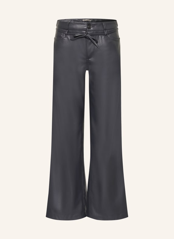 ONLY Hose in Lederoptik DUNKELGRAU