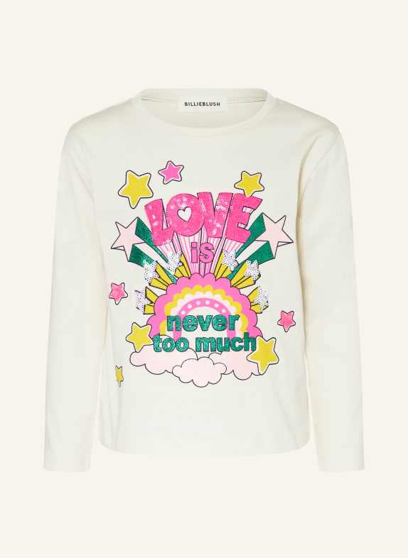 Billieblush Longsleeve mit Pailetten ECRU / NEONROSA / DUNKELGRÜN