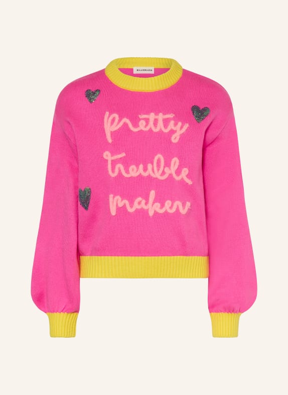 Billieblush Pullover mit Pailletten PINK / GELB