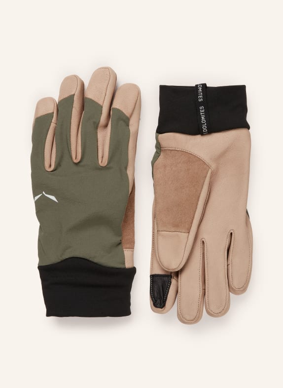 SALEWA Multisport-Handschuhe ORTLES mit Touchscreen-Funktion BEIGE / KHAKI / SCHWARZ