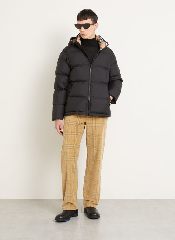BURBERRY Peřová bunda BIDEFORD s odnímatelnými rukávy ČERNÁ