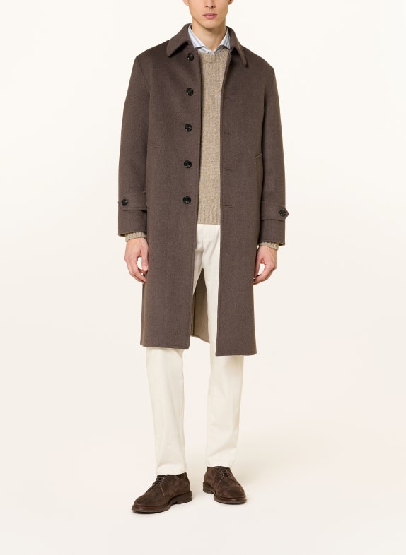 windsor. Vlněný kabát DOPO ČERNOŠEDÁ