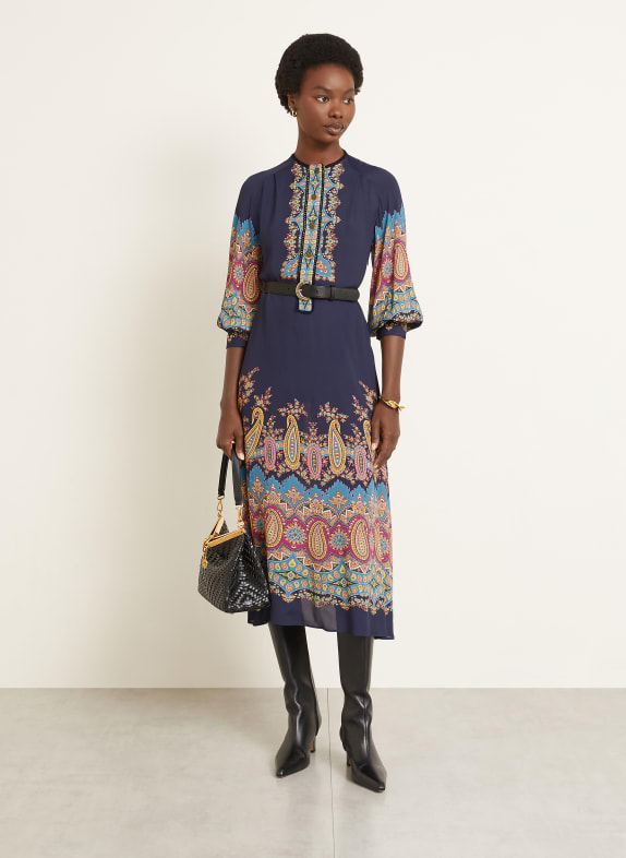 ETRO Kleid DUNKELBLAU / DUNKELGELB / HELLBLAU