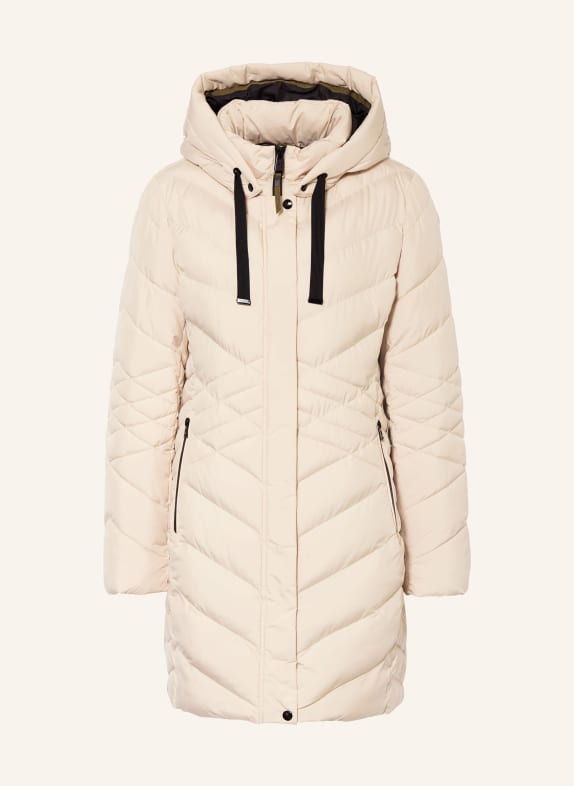 FUCHS SCHMITT Prošívaný kabát s odnímatelnou kapucí BÉŽOVÁ