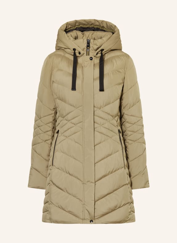 FUCHS SCHMITT Prošívaný kabát s odnímatelnou kapucí KHAKI