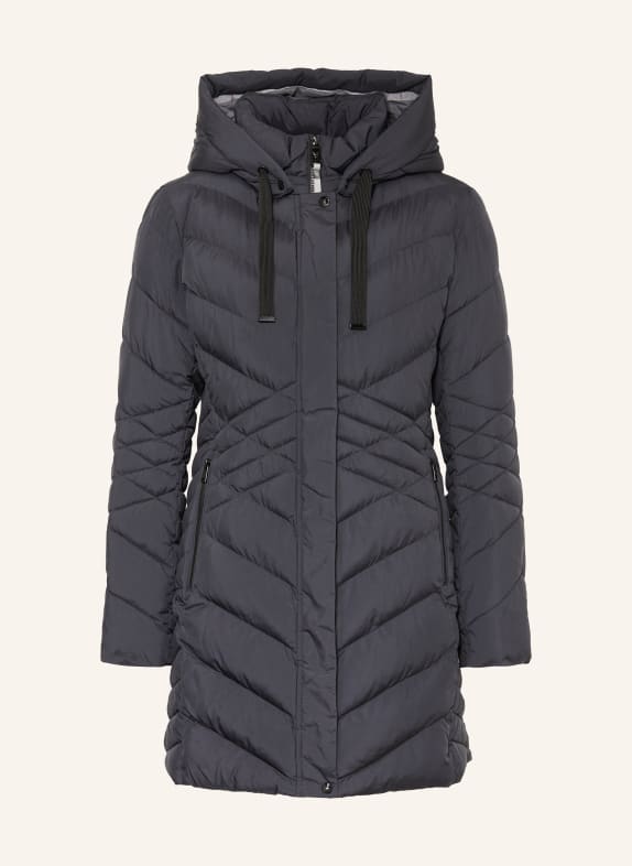 FUCHS SCHMITT Prošívaný kabát s odnímatelnou kapucí MODRÁ