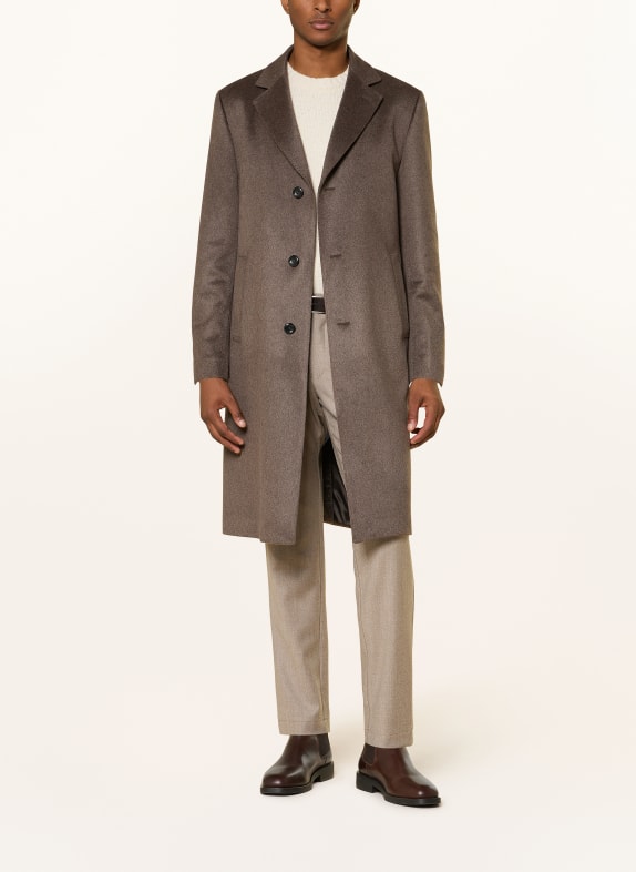 DRESSLER Kašmírový kabát RAIKO HNĚDÁ