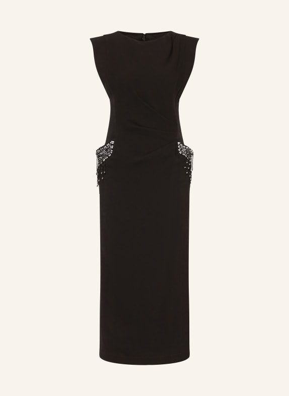 PINKO Etuikleid mit Schmucksteinen und Pailletten SCHWARZ