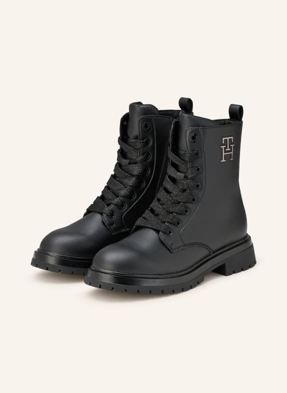 TOMMY HILFIGER Schnürboots SCHWARZ