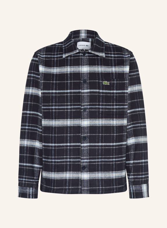 LACOSTE Flanell-Overjacket DUNKELBLAU / HELLBLAU / WEISS