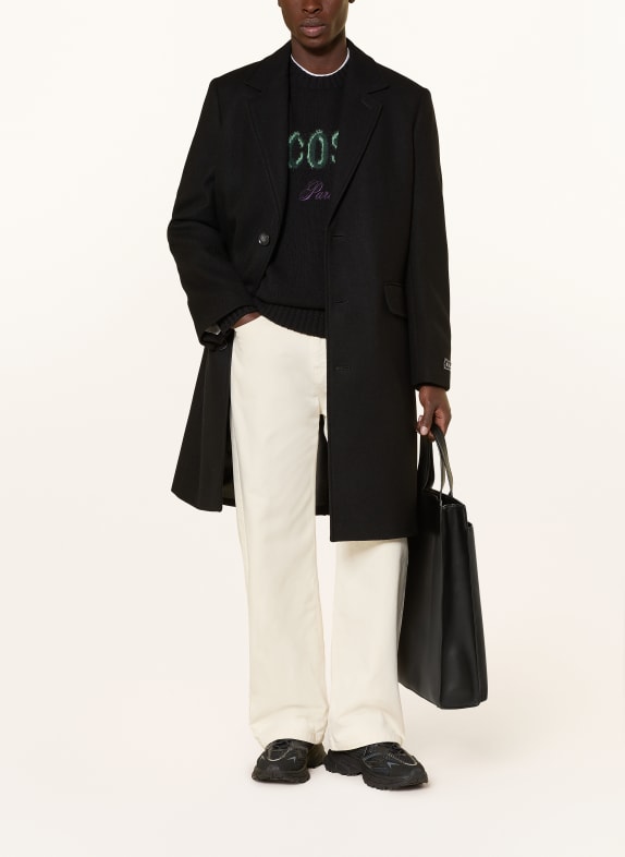 LACOSTE Wollmantel SCHWARZ