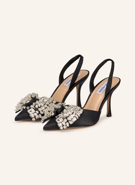 STEVE MADDEN Slingpumps LOVIE mit Schmucksteinen SCHWARZ / SILBER