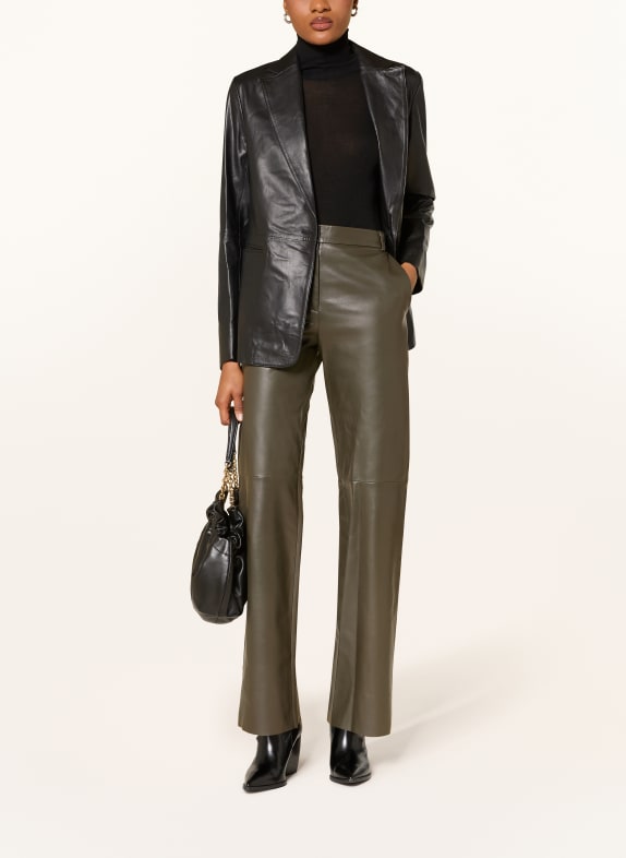 ANTONELLI firenze Leren broek PERLAGE OLIJF