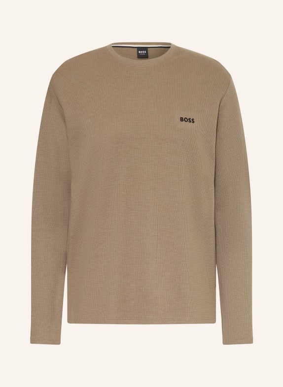BOSS Schlafshirt WAFFLE TAUPE