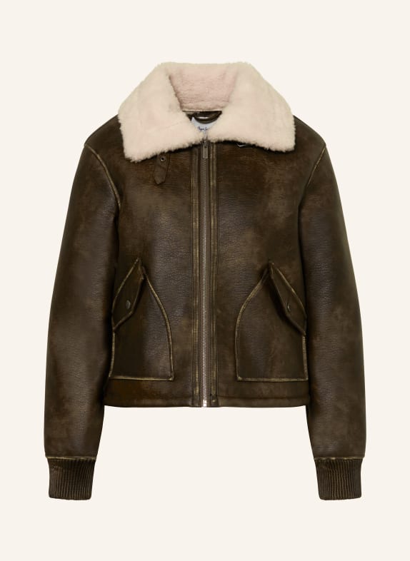 Pepe Jeans Jacke THEODORA in Lederoptik DUNKELBRAUN