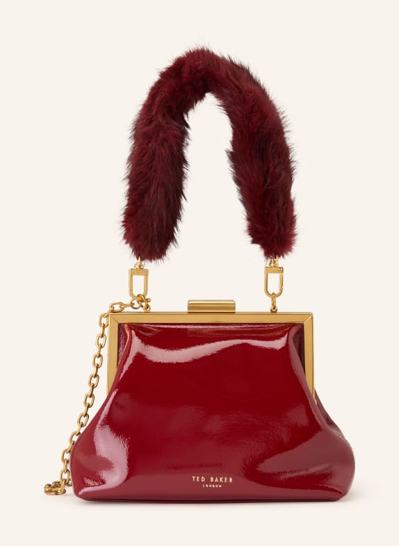 TED BAKER PURCEL handbag with faux fur RED