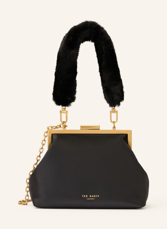 TED BAKER Handtasche PURCEY mit Kunstfell SCHWARZ