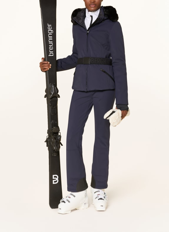 GOLDBERGH Daunen-Skijacke GIDA FAUX BORDER mit Kunstfell DUNKELBLAU / GOLD / SCHWARZ