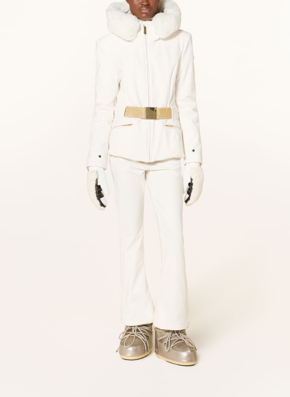 GOLDBERGH Daunen-Skijacke PREZIOSO mit abnehmbarem Kunstfell CREME / GOLD / HELLBRAUN