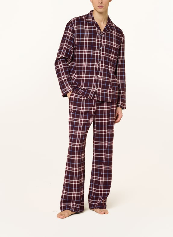 TOMMY HILFIGER Pyjamas i flanell MÖRKRÖD / ECRU / BLÅ
