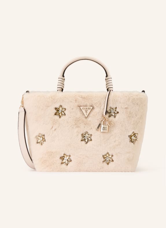 GUESS Handtasche SHAIDA mit Schmucksteinen CREME