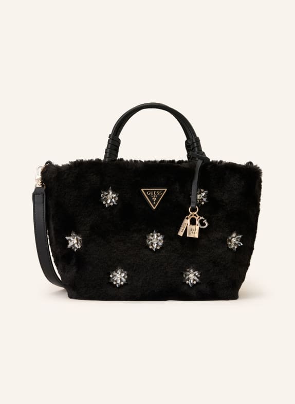 GUESS Handtasche SHAIDA mit Schmucksteinen SCHWARZ / GOLD