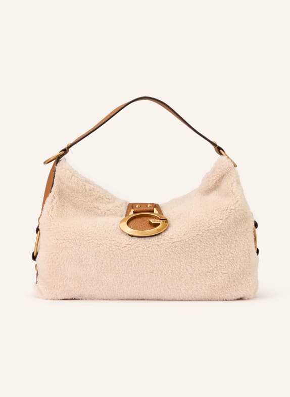 GUESS Handtasche CAMDEN CREME / GOLD / COGNAC