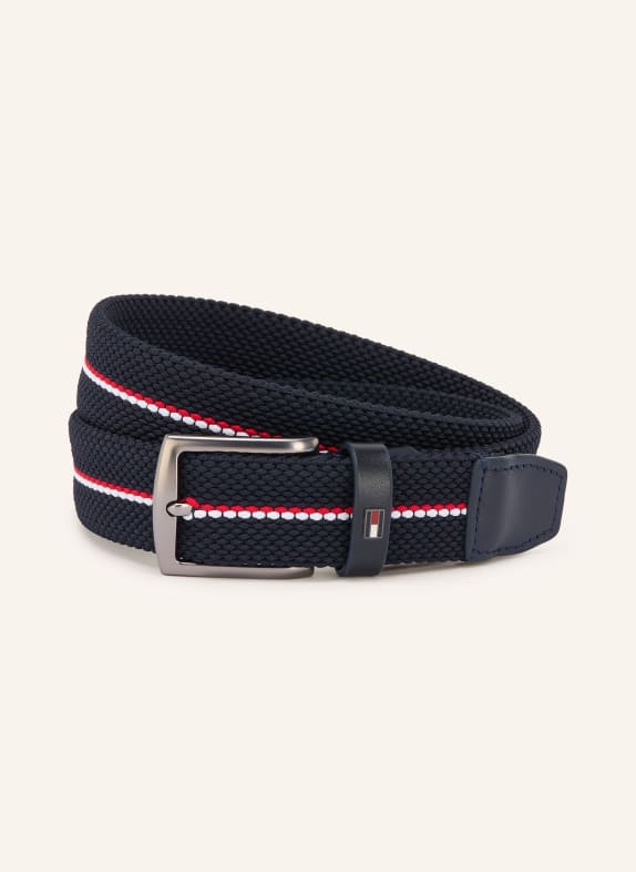 TOMMY HILFIGER Braided belt DENTON DARK BLUE / RED / WHITE