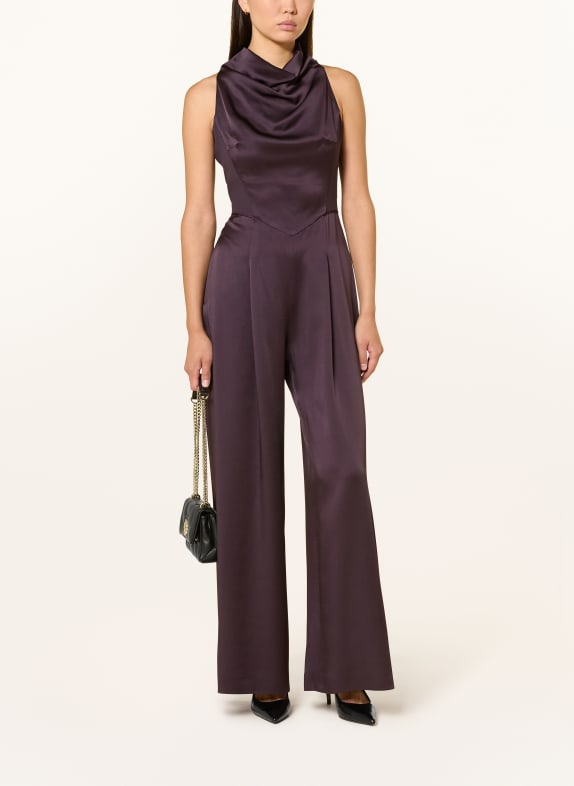 BOSS Jumpsuit DORLANI aus Satin DUNKELLILA