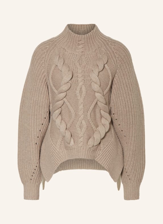 BOSS Pullover FIBONA mit Cashmere HELLBRAUN