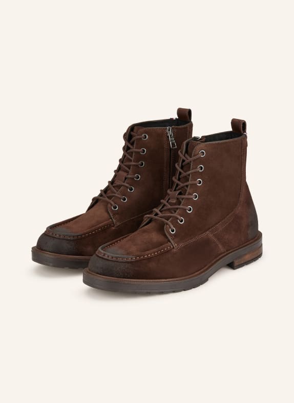 TOMMY HILFIGER Schnürboots DUNKELBRAUN