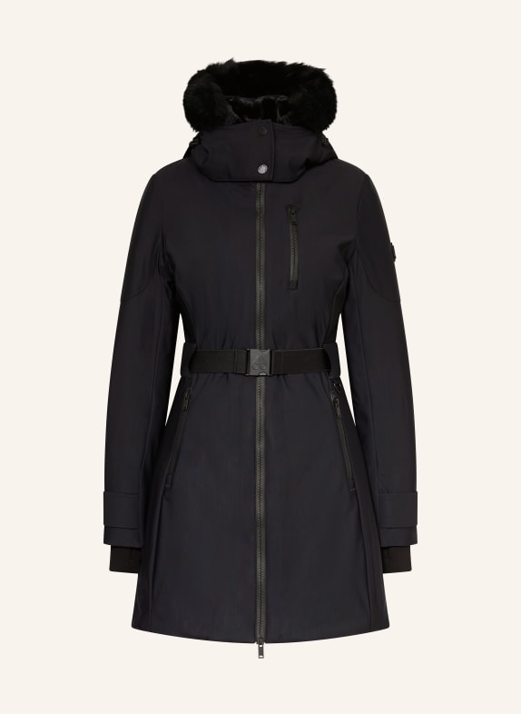 MOOSE KNUCKLES Daunenparka WINGROVE mit Kunstfell und abnehmbarer Kapuze SCHWARZ