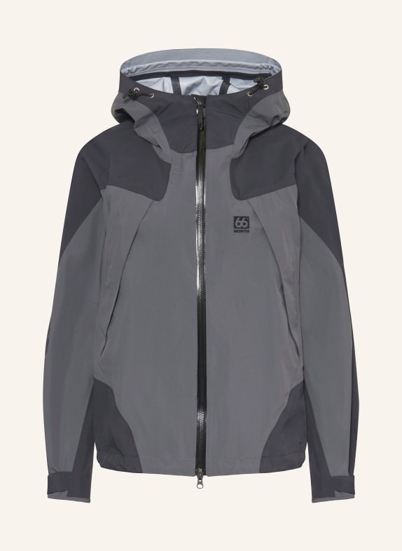 66°NORTH Hardshell-Jacke DYNGJA DUNKELGRAU / SCHWARZ
