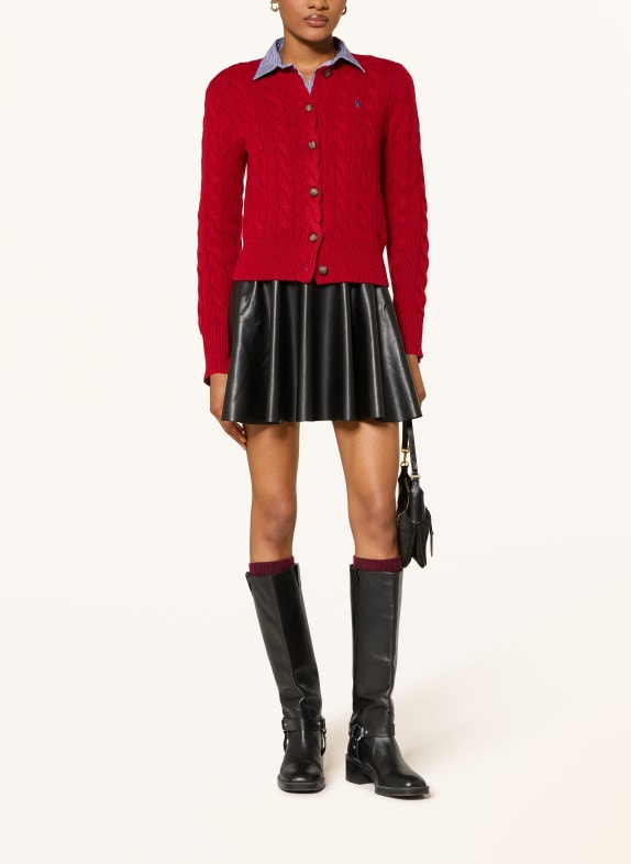 POLO RALPH LAUREN Strickjacke DUNKELROT