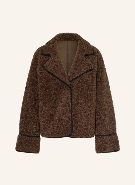 MRS & HUGS Veste en fourrure synthétique MARRON CLAIR