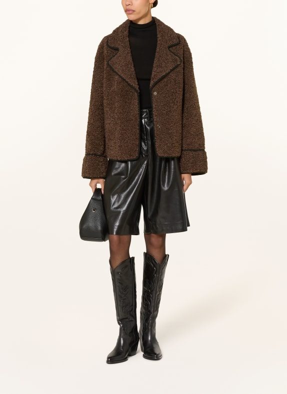 MRS & HUGS Teddyfell-Jacke HELLBRAUN