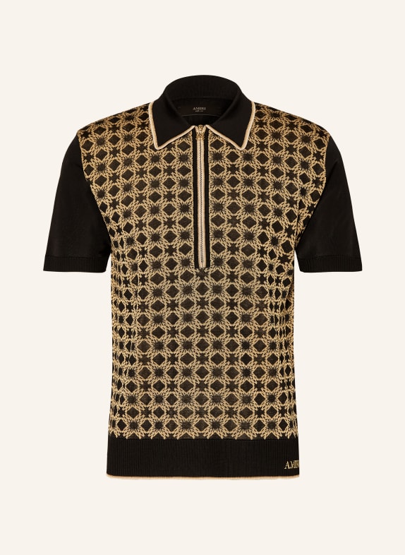 AMIRI Strick-Poloshirt SCHWARZ / GOLD
