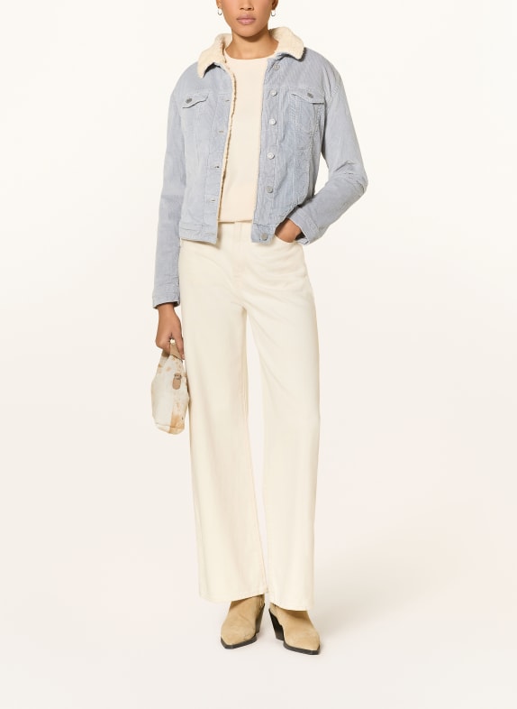 mavi DAISY corduroy jacket with teddy fur BLUE GRAY / ECRU