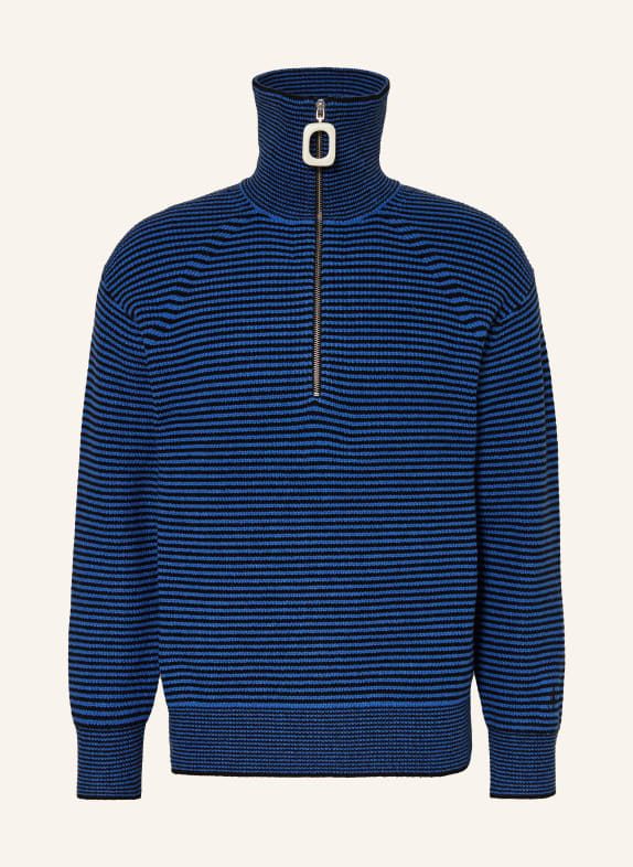 JW ANDERSON Sweter typu troyer CZARNY / NIEBIESKI
