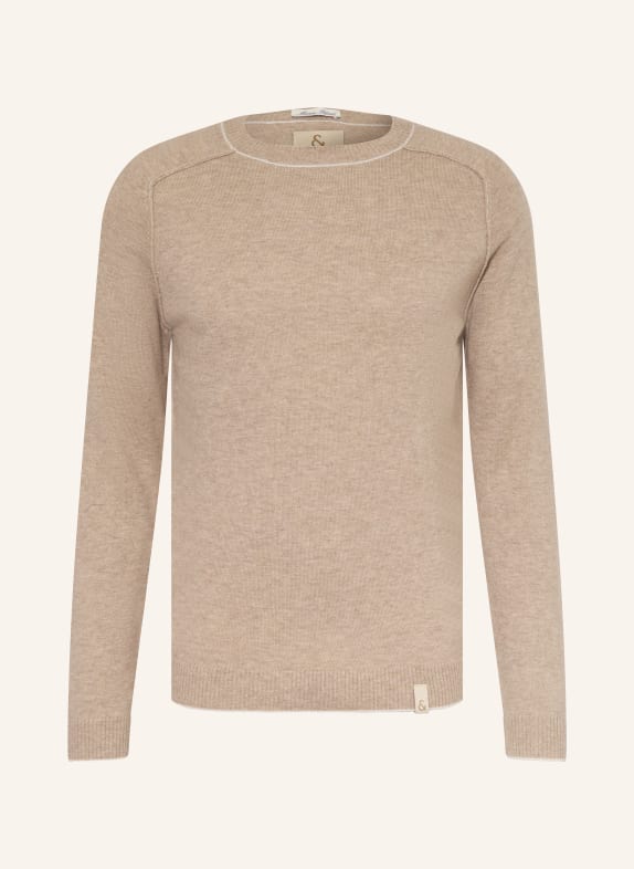 COLOURS & SONS Pullover mit Merinowolle HELLBRAUN